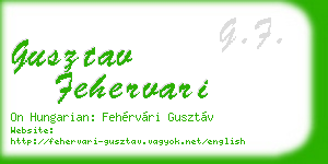 gusztav fehervari business card